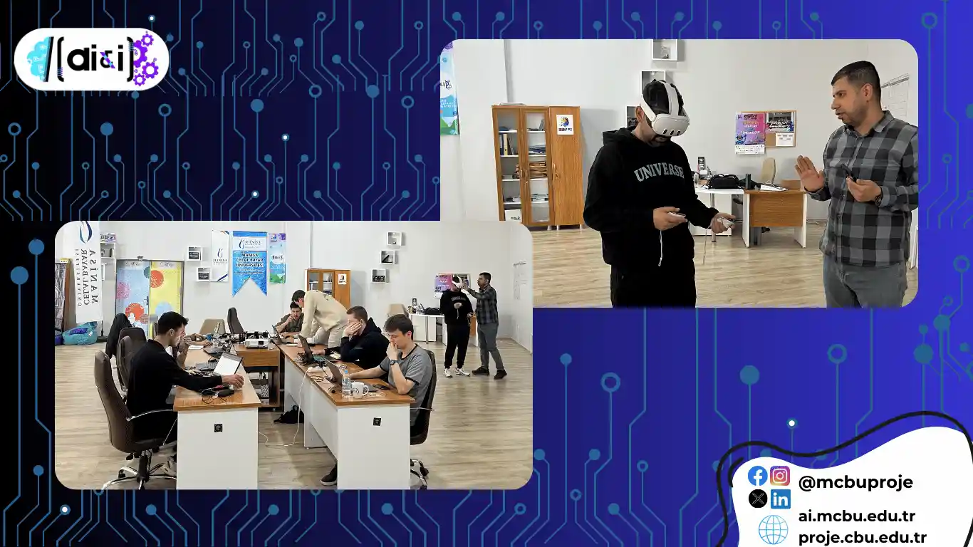 Atölyede sanal gerçeklik deneyimi ve ekip çalışması